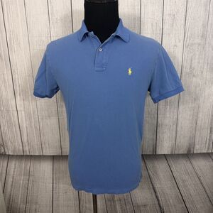 Polo Ralph Lauren Men's Medium Blue Pony Logo Classic Preppy Cotton Polo Shirt